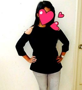 Cold Shoulder Black Top