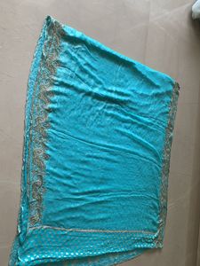 Lovely Blue sari with overall Badla