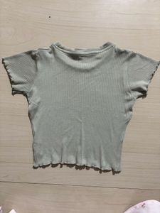 Cute Green Ribbed Tee
