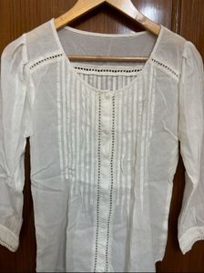 Embroidered White Tunic/Top