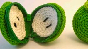 Kiwi Crochet Coasters(Set Of 4 Withcover)