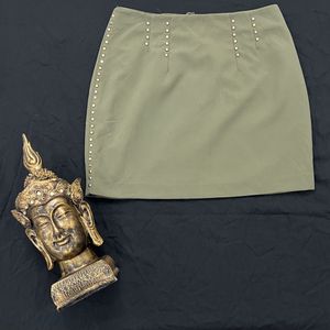 H&M olive green Partywear Skirt