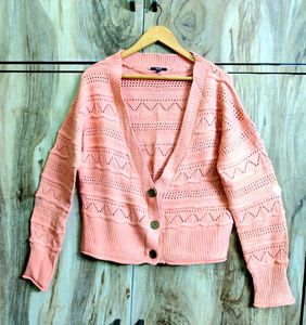 Peach Colour Designer Cardigan Size-40-42