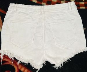 Zara White Denim  Shorts