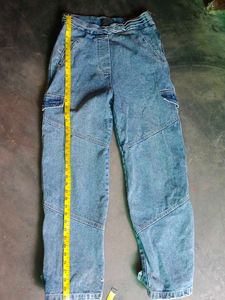Vintage High-Waisted Denim Cargo Pants