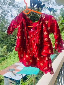 Red Floral Print Two-Piece Set