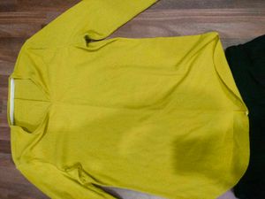 Yellow Top &amp; Black Pants Set
