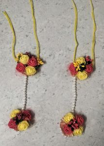 One Time Wear Haldi Function Flower Set