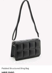 Savana Quilted Black Sling Bag