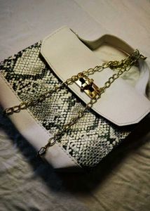 Snakeskin Print Shoulder Bag