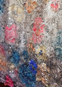 Partywear New Multicolour Soft Sequence Net Dress