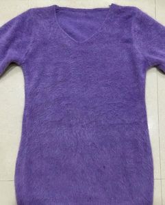 Purple Fuzzy Knit Sweater