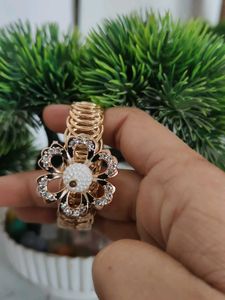 Floral Gold Tone Bracelet