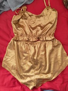 Gold Satin Coord Set