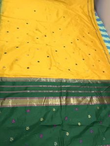 Pure Kanjeevaram Silk Saree Yellow &amp; Green