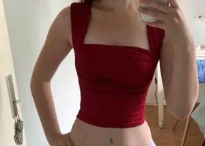 Red Cropped Tank Top