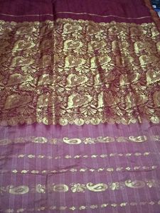 Maroon & Gold Jacquard Saree