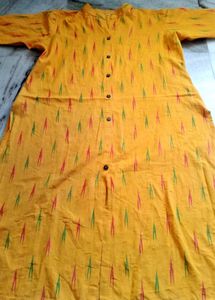 Mustard Ikat Print Kurti