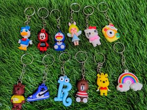 12 Mixed Characters Keychains Set