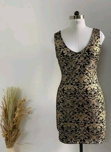 Golden Floral Dress