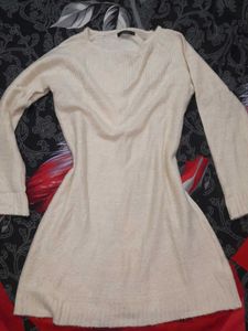 Cream Knit Mini Dress