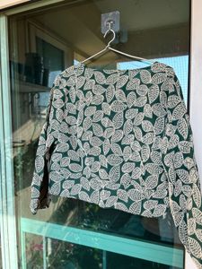 Zara Leaf Embroidered Top