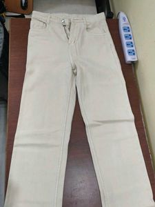 Beige Denim Jeans