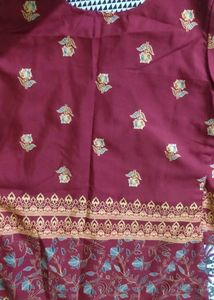 XS Maroon Printed Kurti