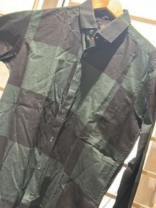 Green &amp; Black Checkered Casual Shirt