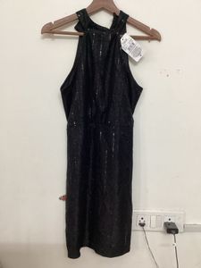 Sparkly Black Party wear knee length Dress