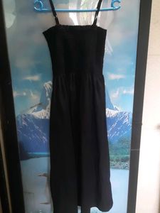 Black Spaghetti Strap Midi Dress