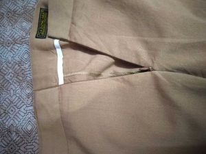 New Tan Trouser Pant With Side Zip