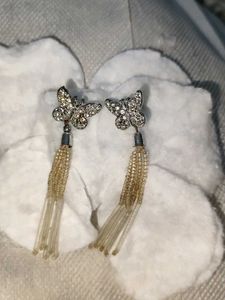 Butterfly Beaded Dangle Earrings