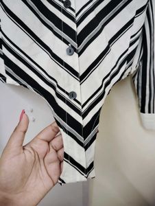 Striped Tie-Front Shirt