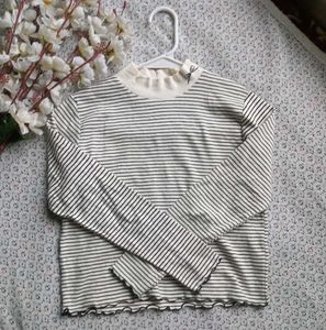 Striped Mock Neck Long Sleeve