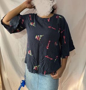 Polka Dot & Rose Top