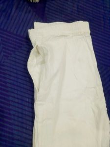 White Eyelet Detail Pants