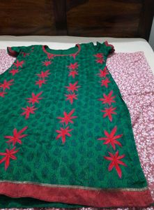 44 To 50 Size Silk Paisley Embroidery Kurti Top