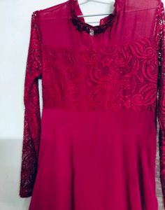 Elegant Red Lace Dress