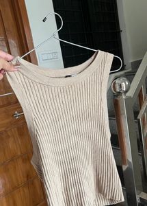 New H&amp;M Nude Ribbed Top