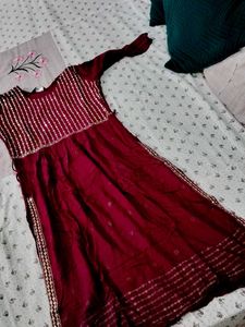Maroon Embroidered Kurta💗