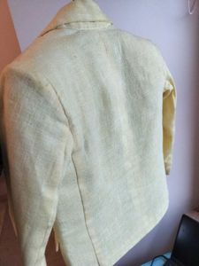 Lemon Yellow Linen Coat For Kid