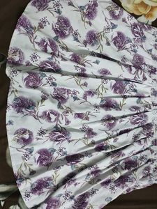 New White Top With Purple Prints