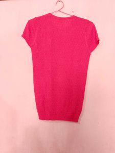 Shimmery heart pink top