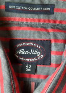 ALLEN SOLLY half sleeves grey and red shirt Men