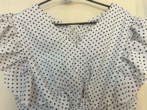 Polka Dot Tie-Front Top