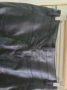 H&amp;M Black Faux Leather Pants with Fleece