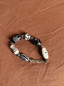 Black & White Beaded Bracelet