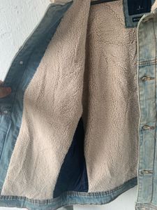 hollister  Denim Jacket with Fur Collar