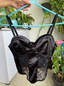 Pinteresty Satin Lace Corset